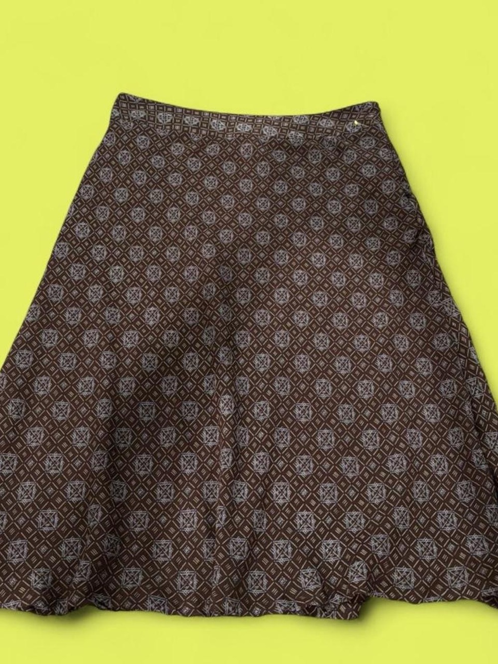 Covington Brown Patterned A-Line Skirt